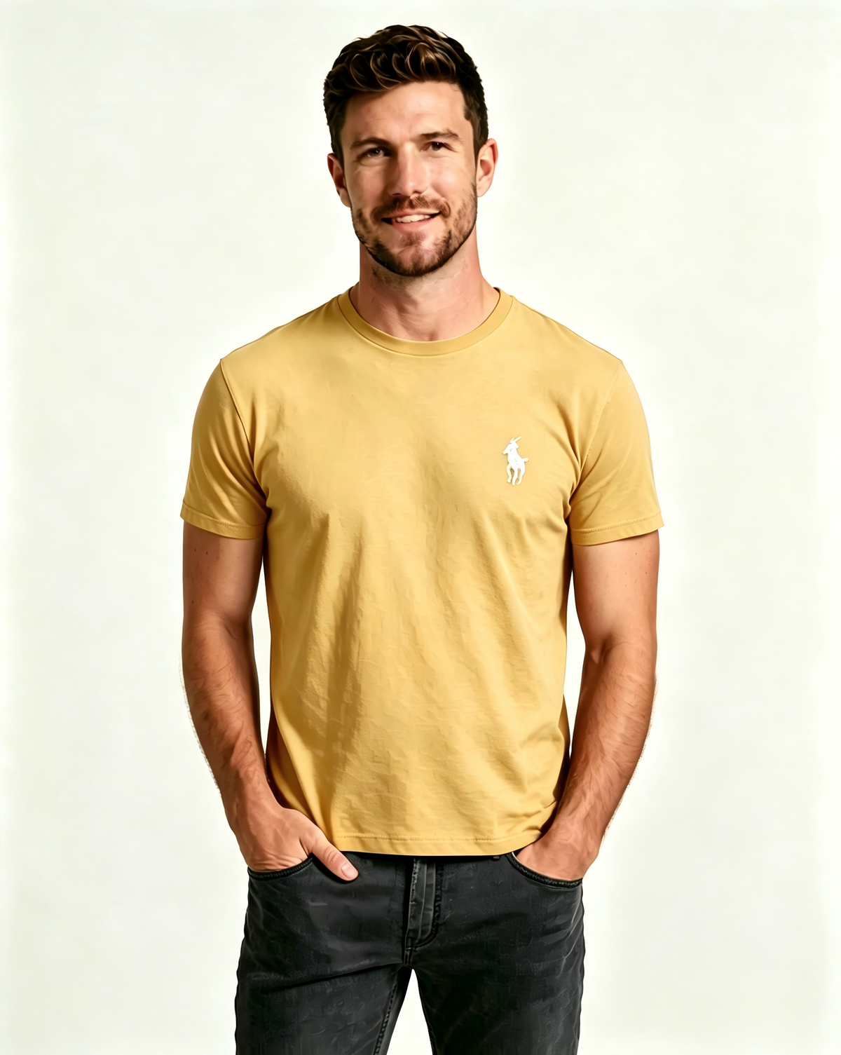Men's basic crew neck T-shirt – Casual soft pure cotton short-sleeved top