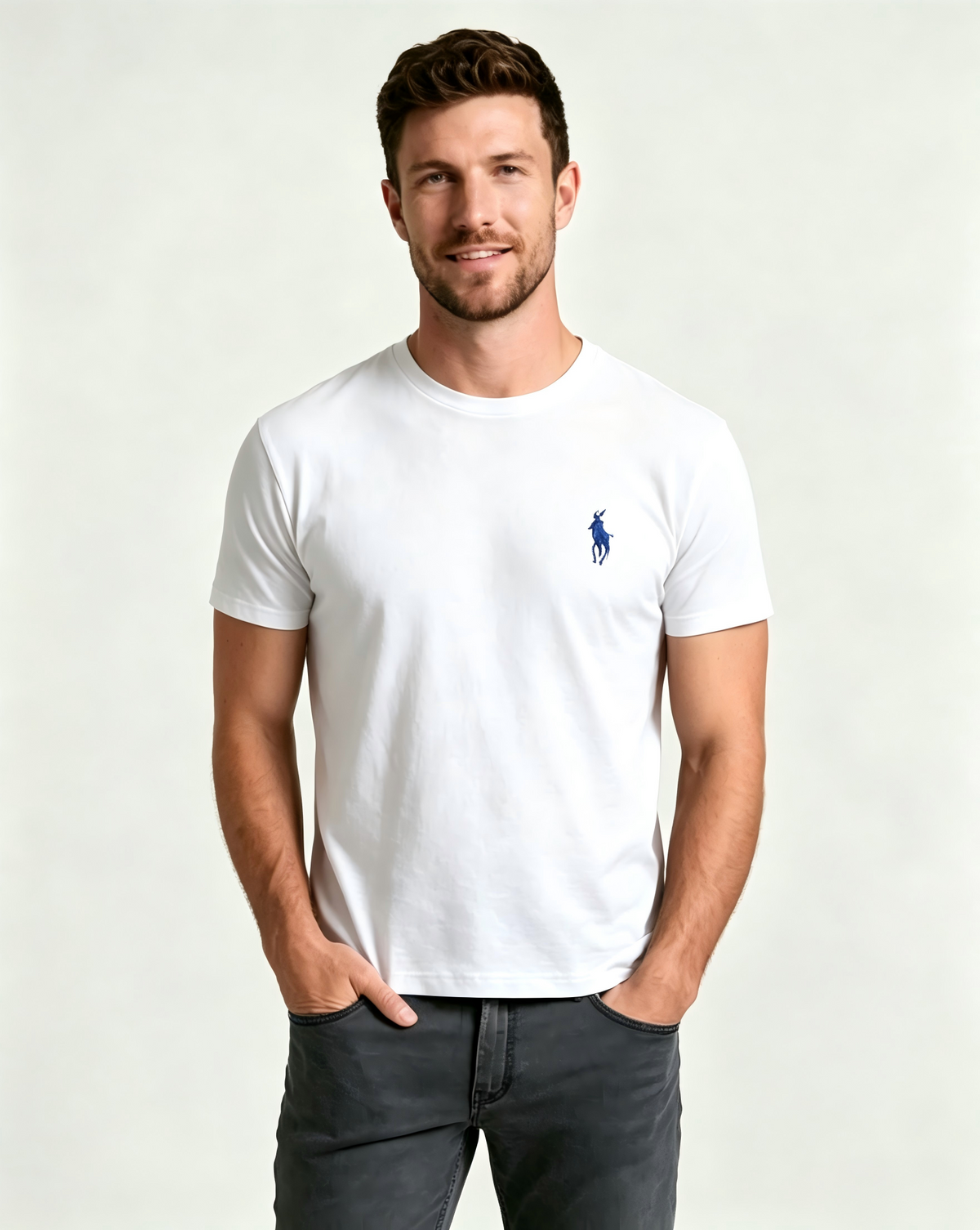 Men's basic crew neck T-shirt – Casual soft pure cotton short-sleeved top